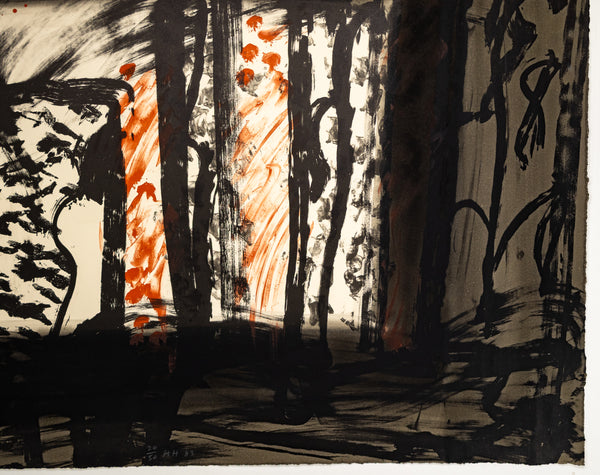 Howard Hodgkin's "Sand (Heenk 70)", is a hand-colored lithograph from the edition of 50 that fuses bold abstraction with emotional memory.