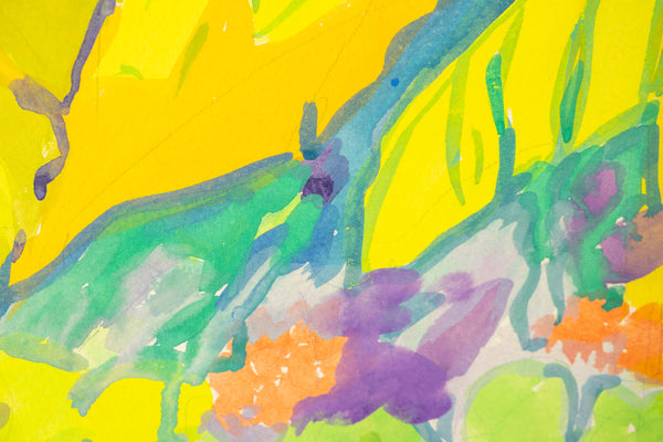 Hunt Slonem Tropical Fronds Original 1982 30” Signed Painting