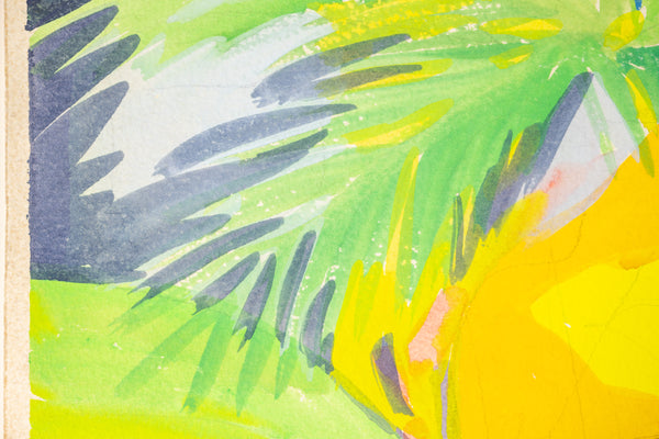 Hunt Slonem Tropical Fronds Original 1982 30” Signed Painting