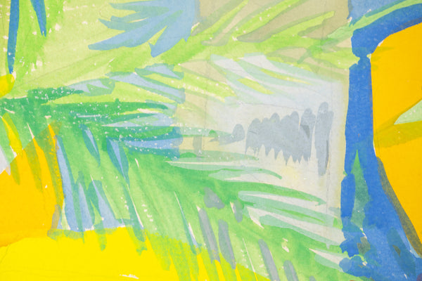 Hunt Slonem Tropical Fronds Original 1982 30” Signed Painting