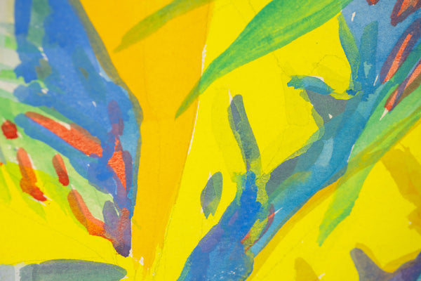 Hunt Slonem Tropical Fronds Original 1982 30” Signed Painting