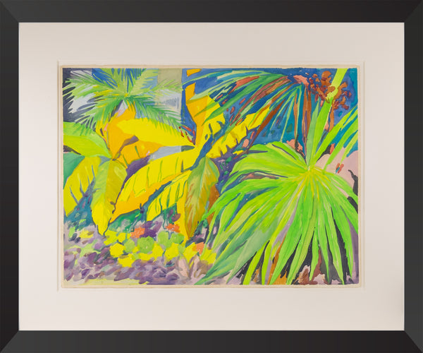 Hunt Slonem, Tropical Fronds, Original 1982 30” Signed Painting