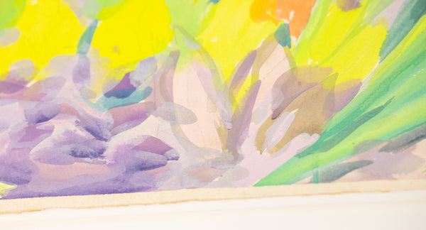 Hunt Slonem Tropical Fronds Original 1982 30” Signed Painting