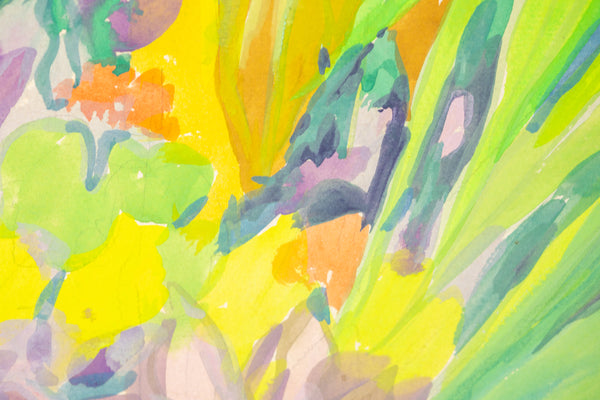 Hunt Slonem Tropical Fronds Original 1982 30” Signed Painting