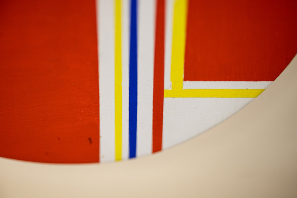 Ilya Bolotowsky Mini Tondo in Scarlet Yellow Blue Signed 1975 Original Painting