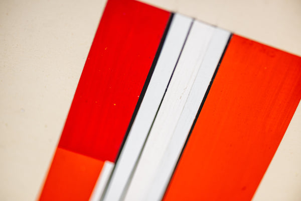 Ilya Bolotowsky Untitled 1969 Original Oil on Paper | Signed Geometric Abstraction Skyscraper Red Black 16.9x6.5 Inches w/ COA