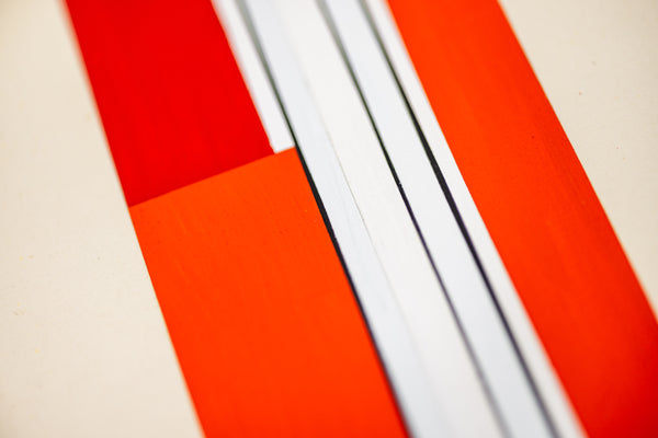 Ilya Bolotowsky Untitled 1969 Original Oil on Paper | Signed Geometric Abstraction Skyscraper Red Black 16.9x6.5 Inches w/ COA