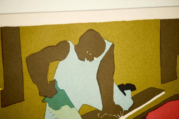 Jacob Lawrence - Carpenters - (1997) Offset Lithograph in Colors on B.F.K. Rives Paper