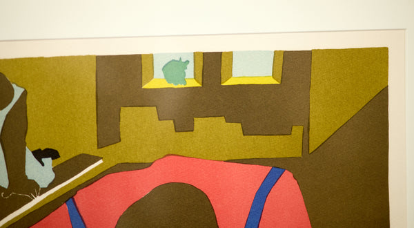Jacob Lawrence - Carpenters - (1997) Offset Lithograph in Colors on B.F.K. Rives Paper
