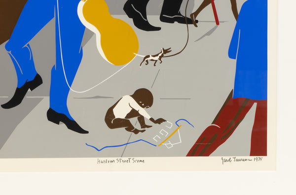 Jacob Lawrence, Harlem Street Scene, Signed 1975 Screen-print