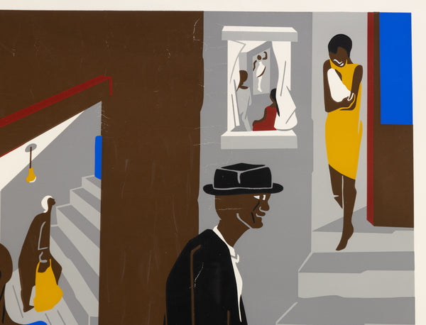 Jacob Lawrence, Harlem Street Scene, Signed 1975 Screen-print