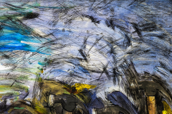 Jim Dine Running Hammers in a Landscape 55” Hand Colored Screenprint Signed Edition of 18