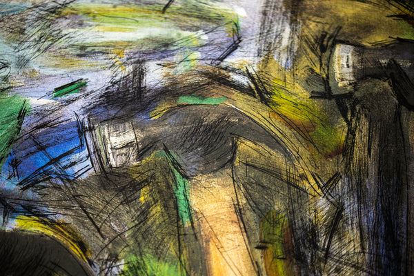 Jim Dine Running Hammers in a Landscape 55” Hand Colored Screenprint Signed Edition of 18