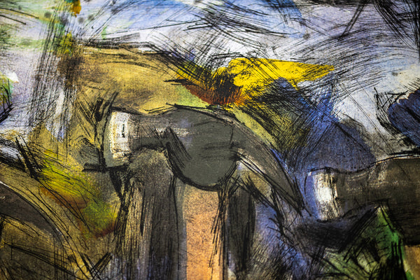 Jim Dine Running Hammers in a Landscape 55” Hand Colored Screenprint Signed Edition of 18