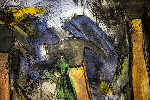 Jim Dine Running Hammers in a Landscape 55” Hand Colored Screenprint Signed Edition of 18