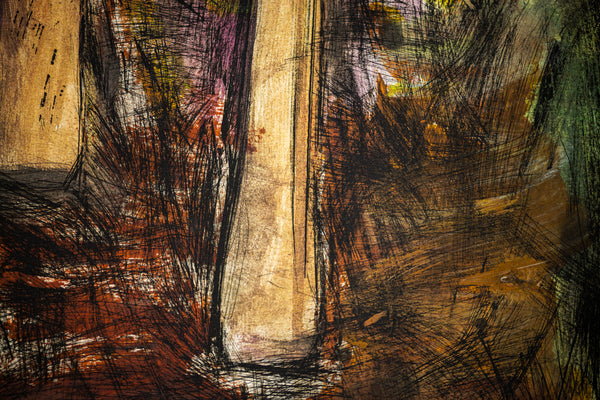 Jim Dine Running Hammers in a Landscape 55” Hand Colored Screenprint Signed Edition of 18