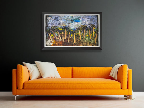 Jim Dine Running Hammers in a Landscape 55” Hand Colored Screenprint Signed Edition of 18