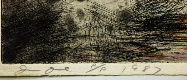 Jim Dine Running Hammers in a Landscape 55” Hand Colored Screenprint Signed Edition of 18