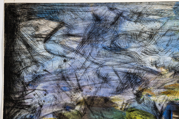 Jim Dine Running Hammers in a Landscape 55” Hand Colored Screenprint Signed Edition of 18