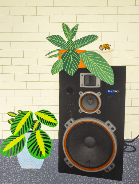 Jonas Wood, Speaker Still Life, lithograph and screenprint in colors on Coventry Rag paper