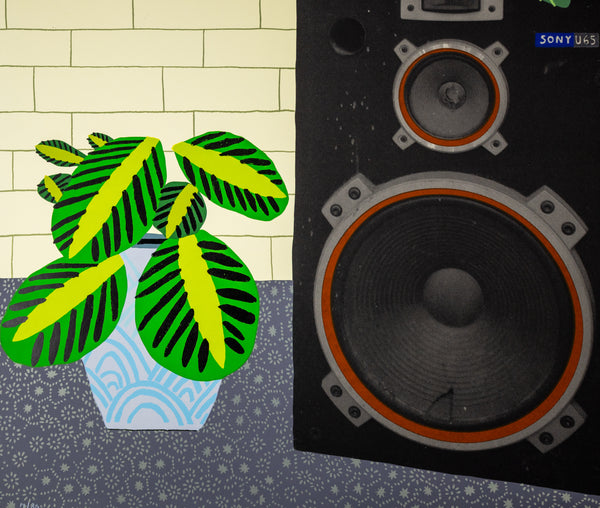 Jonas Wood, Speaker Still Life, lithograph and screenprint in colors on Coventry Rag paper