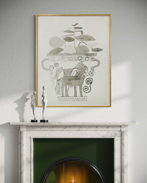 Jonas Wood / Untitled (2010), a lithographic monoprint from an edition of 15 unique impressions