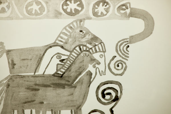 Jonas Wood / Untitled (2010), a lithographic monoprint from an edition of 15 unique impressions