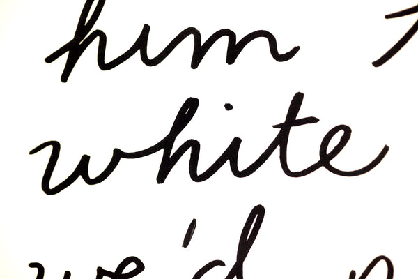 Jonathan Borofsky, Subway Dream, (1983) screenprint featuring a handwritten dream narrative set in a subway station