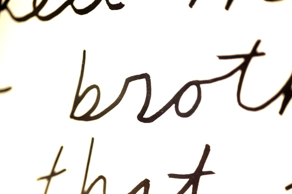 Jonathan Borofsky, Subway Dream, (1983) screenprint featuring a handwritten dream narrative set in a subway station