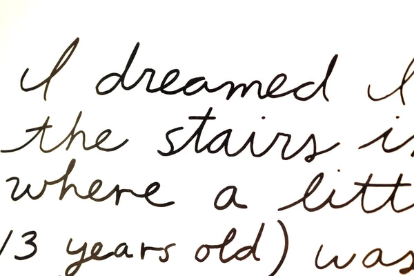 Jonathan Borofsky, Subway Dream, (1983) screenprint featuring a handwritten dream narrative set in a subway station