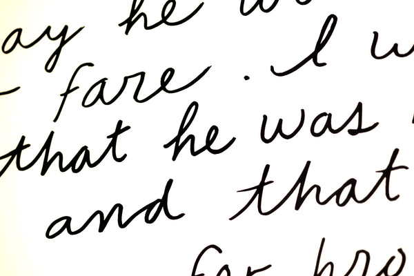 Jonathan Borofsky, Subway Dream, (1983) screenprint featuring a handwritten dream narrative set in a subway station