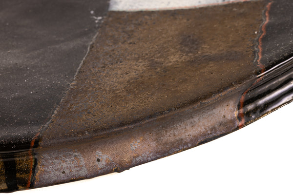 Jun Kaneko Signed 2003 Large 27.5 Inch High Ceramic Oval