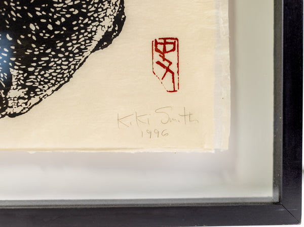 Kiki Smith Moth 1996 Woodcut Collage and Glitter Signed Edition of 42