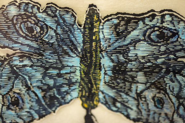 Kiki Smith Moth 1996 Woodcut Collage and Glitter Signed Edition of 42