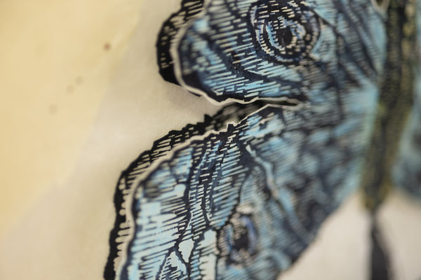 Kiki Smith Moth 1996 Woodcut Collage and Glitter Signed Edition of 42