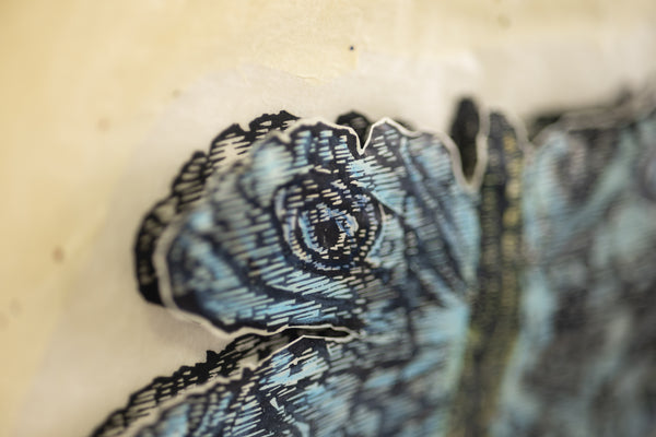 Kiki Smith Moth 1996 Woodcut Collage and Glitter Signed Edition of 42