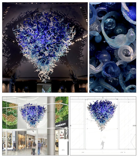 Dale Chihuly 2k piece Chandelier 12'x12' Includes Install Worldwide Glass Art B/O