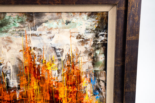 Leonardo Nierman La Ciudad en la Nieve 1960 Signed Original Oil Painting