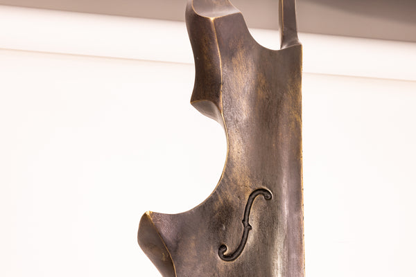 Leonardo Nierman Violin Bronze Signed 43” Large Contemporary Sculpture