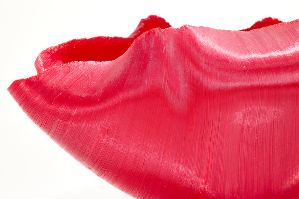 Mary Ann "Toots" Zynsky, Bacca Mizimah, Signed Red Hand-Blown Glass Filet-de-Verre Bowl