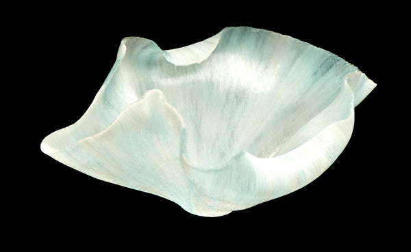 Toots Zynsky, Untitled (White & Ice Blue), Signed Filet-de-Verre Handblown Glass