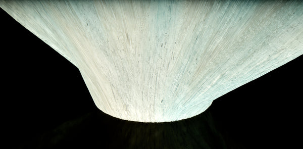Toots Zynsky, Untitled (White & Ice Blue), Signed Filet-de-Verre Handblown Glass