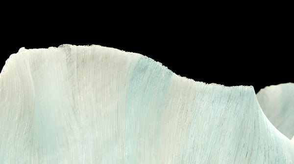 Toots Zynsky, Untitled (White & Ice Blue), Signed Filet-de-Verre Handblown Glass