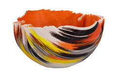 Mary Ann Toots Zynsky, Filet-de-verre Orange, Yellow, Black Signed Hand Blown Glass