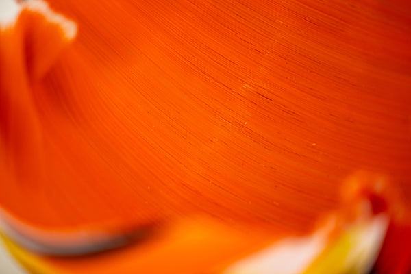 Mary Ann Toots Zynsky Filet-de-verre Orange, Yellow, Black Signed Hand Blown Glass