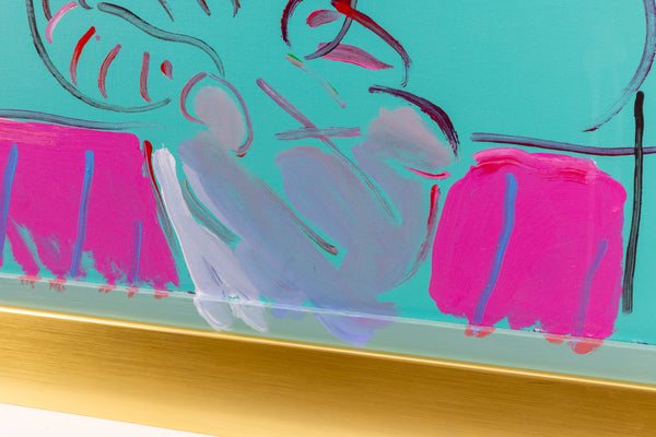 Peter Max Signed Early Original Acrylic on Canvas Painting 1984 Seated ...