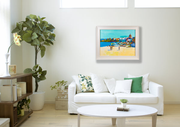 Nicola Simbari Beach Scene Venice Signed Original Painting