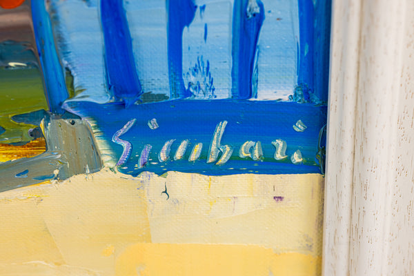 Nicola Simbari Beach Scene Venice Signed Original Painting
