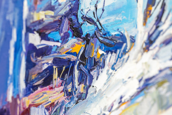 Nicola Simbari Woman Along Coastline 36 Inch Signed Original Painting