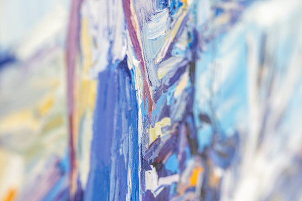 Nicola Simbari Woman Along Coastline 36 Inch Signed Original Painting